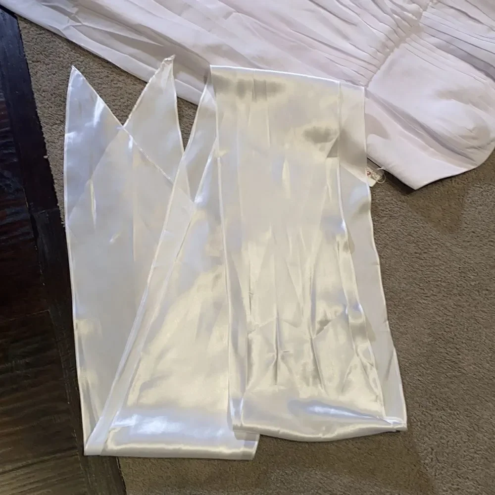 Women’s Elegant White Strapless Full Length Chiffon Prom Party Formal Dress XXXL - Picture 5 of 8